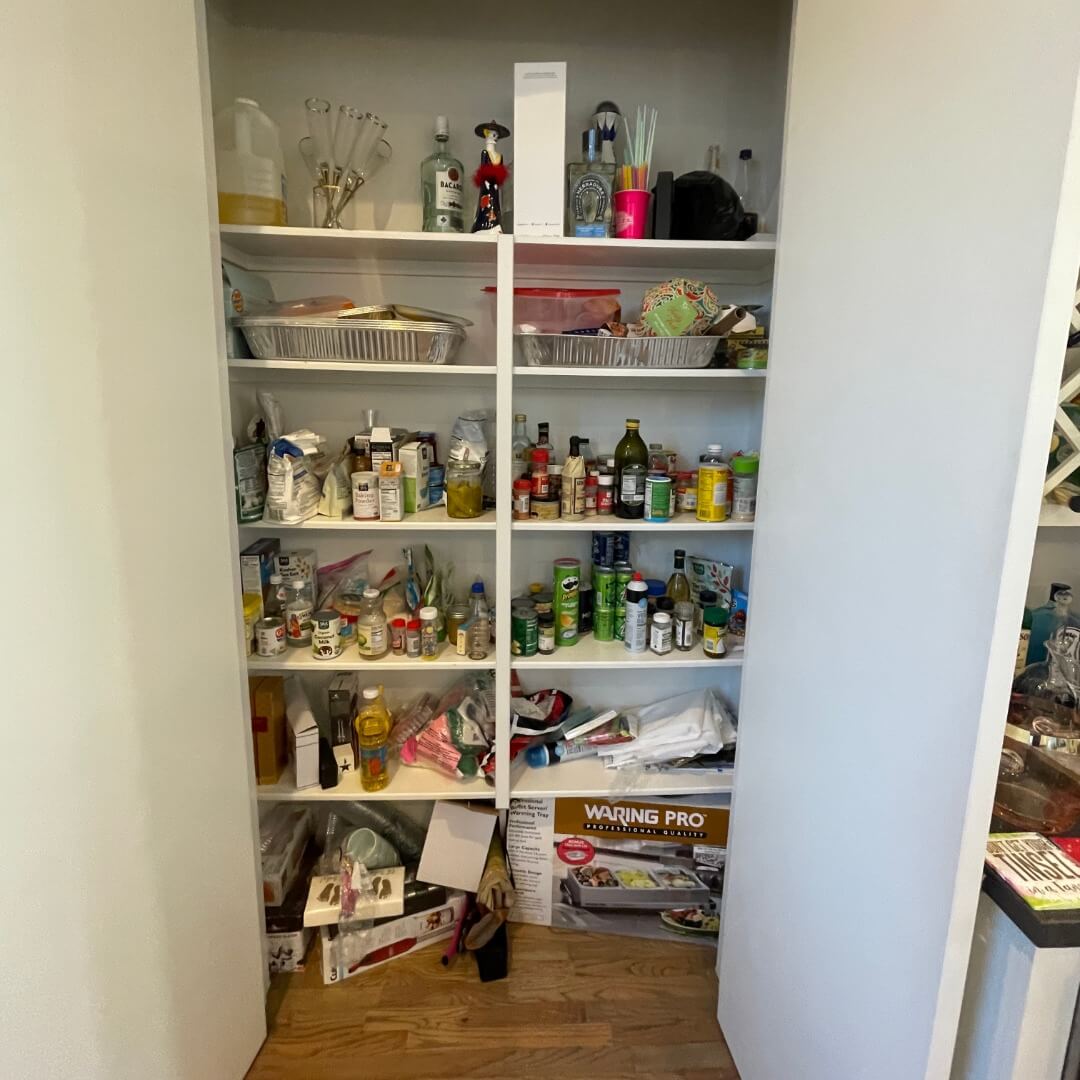 Messy and Disorganized Pantry in Kitchen