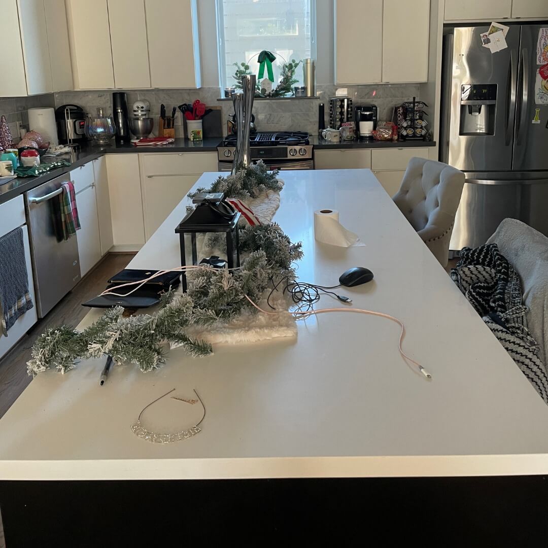 Cluttered Kitchen Before Organization in Houston, Texas